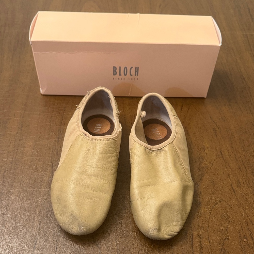 Bloch Kids Jazz Dance Leather Slippers - Tan
